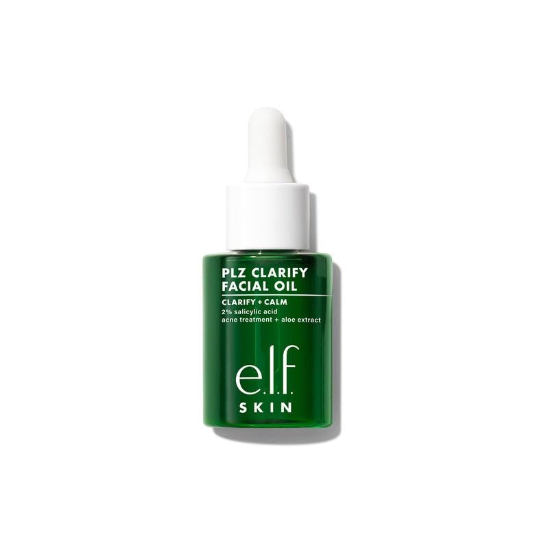 e.l.f. SKIN PLZ Clarify Facial Oil. Face Oil For Treating & Preventing Acne. Helps Calm Redness. Made with Salicylic Acid. Vegan & Cruelty-Free. 1 oz