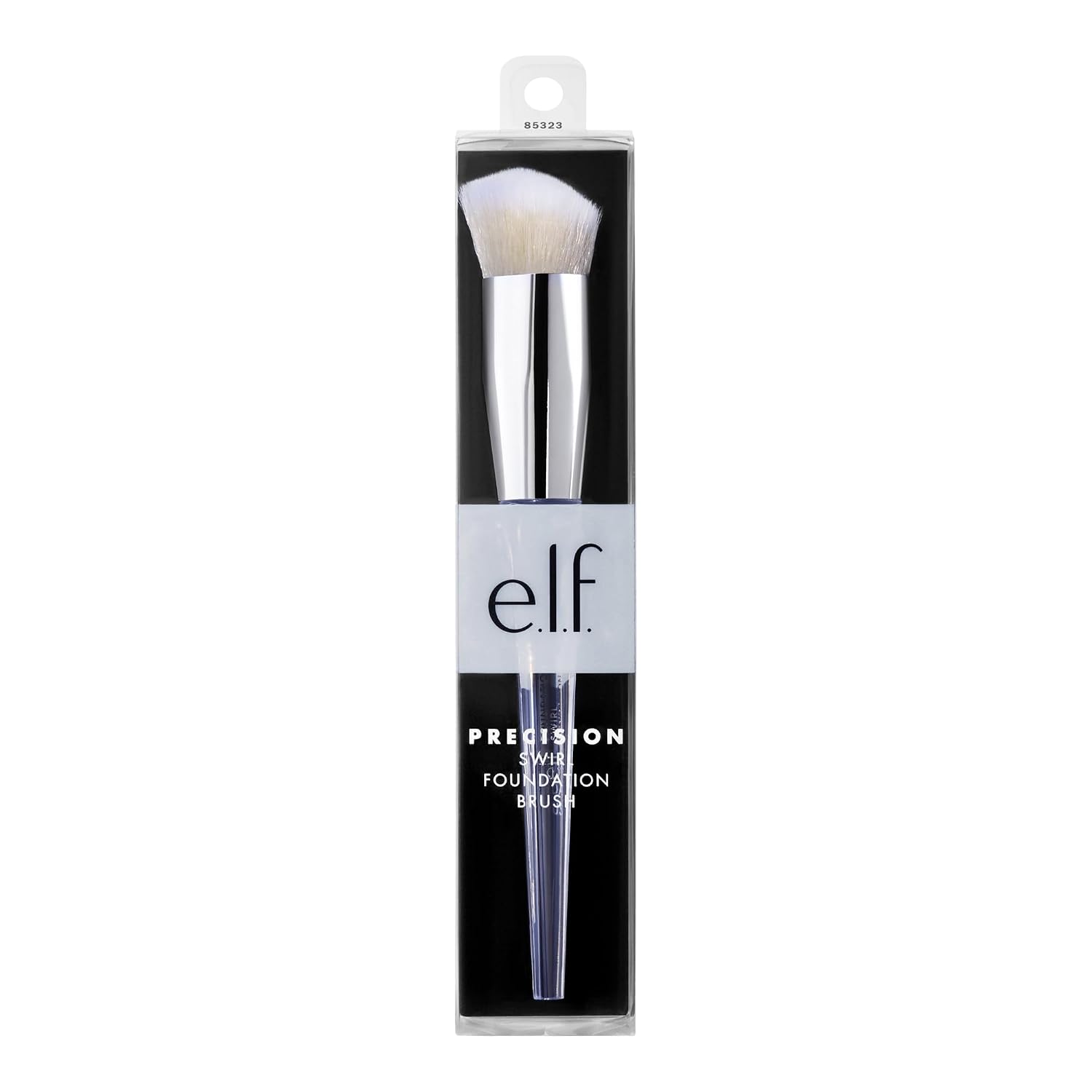 e.l.f. Precision Swirl Foundation Brush. Blends Liquid Foundation Smoothly Onto Skin. Triangular Handle For Ultimate Control. Vegan & Cruelty-Free