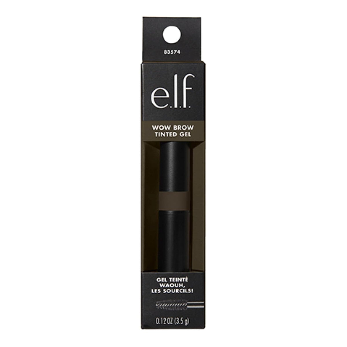 e.l.f. Wow Brow Gel. Volumizing. Buildable. Wax-Gel Hybrid. Creates Full. Voluminous-Looking Brows. Locks Brow Hairs In Place. Deep Brown