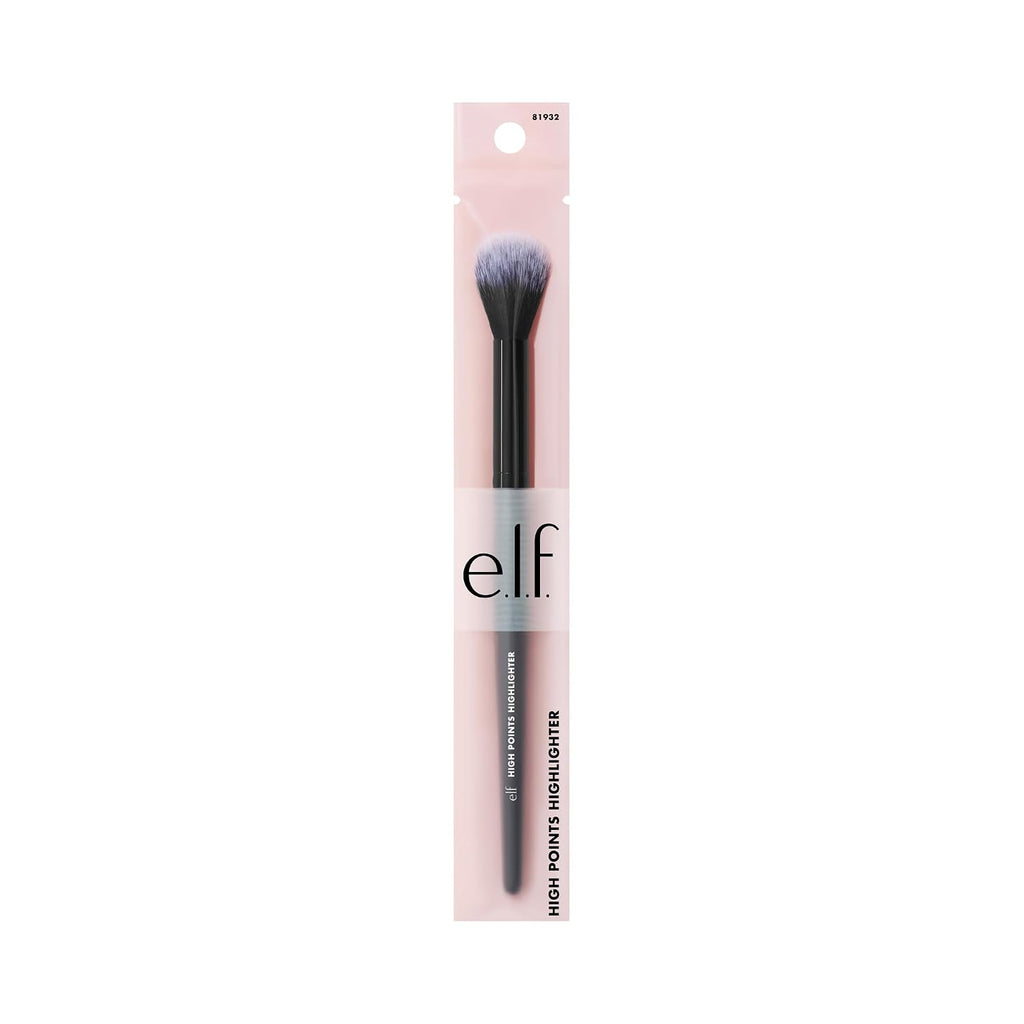 e.l.f. High Points Highlighter Brush. Soft & Tapered Face Makeup Brush For Illuminating & Creating Soft-Focus Glow. Vegan & Cruelty-Free