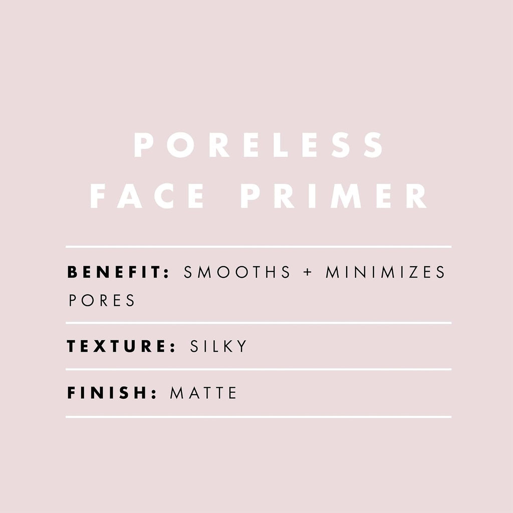 e.l.f. Poreless Face Primer - Large. Silky. Skin-Perfecting. Lightweight. Long Lasting. Absorbs Quickly. Smooths. Preps. Creates Flawless Base. Infused with Tea Tree and Vitamins A & E. 1.01 Fl Oz