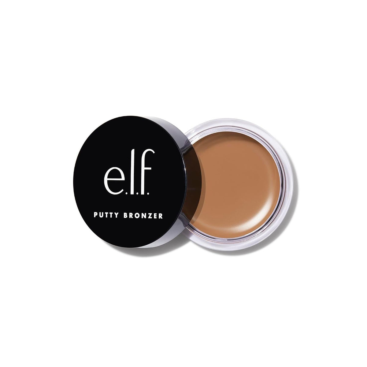 e.l.f. Putty Bronzer. Creamy & Highly Pigmented Formula. Creates a Long-Lasting Bronzed Glow. Infused with Argan Oil & Vitamin E. Sun Kissed. 0.35 Oz