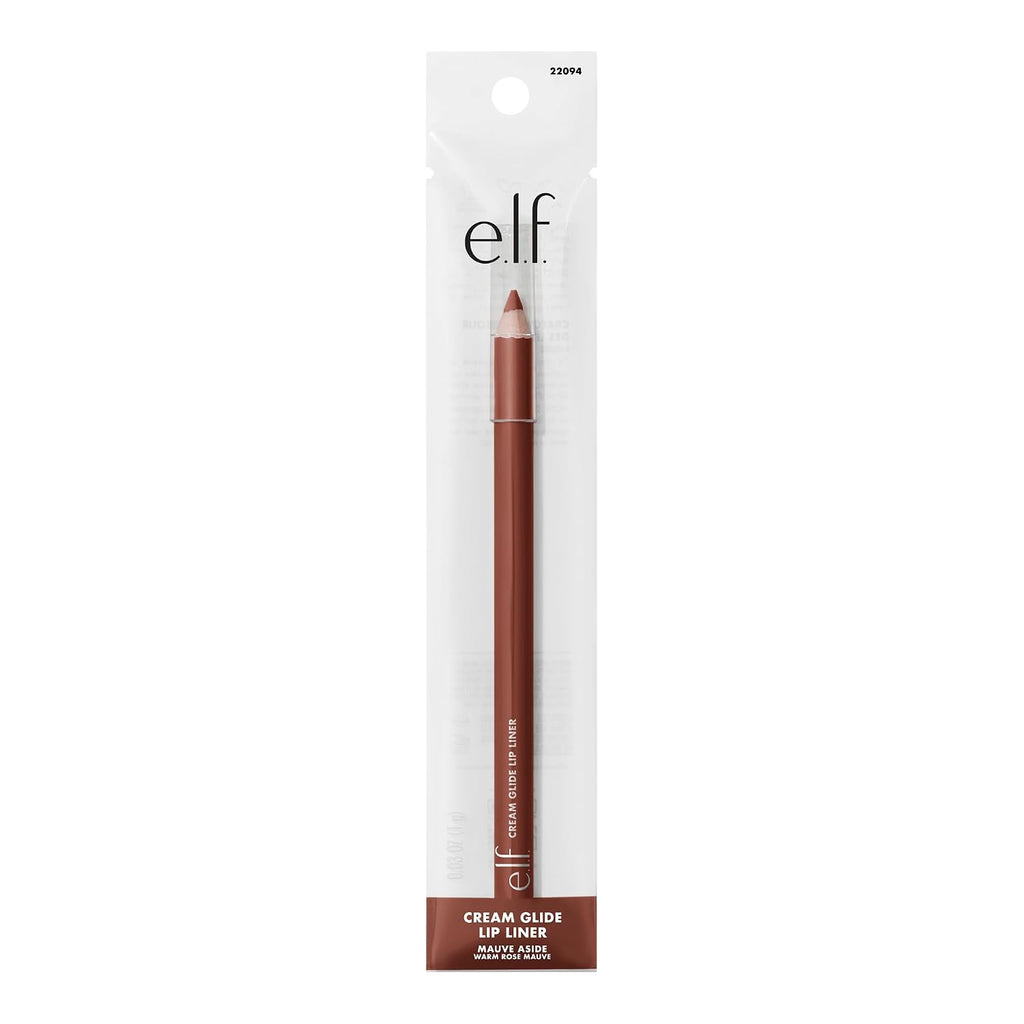 e.l.f. Cream Glide Lip Liner. Creamy High-Pigment. Mauve Aside | Semi-Matte Finish. Creamy Application. Smooth Glide Lip Pencil. Defines & Shapes. Vegan & Cruelty-Free