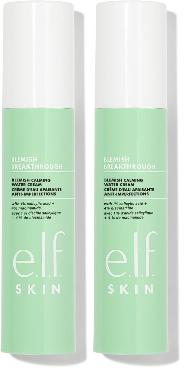 e.l.f. SKIN Blemish Breakthrough Calming Water Cream. Lightweight Blemish-Fighting Face Moisturiser. Prevents New Blemishes & Calms Skin