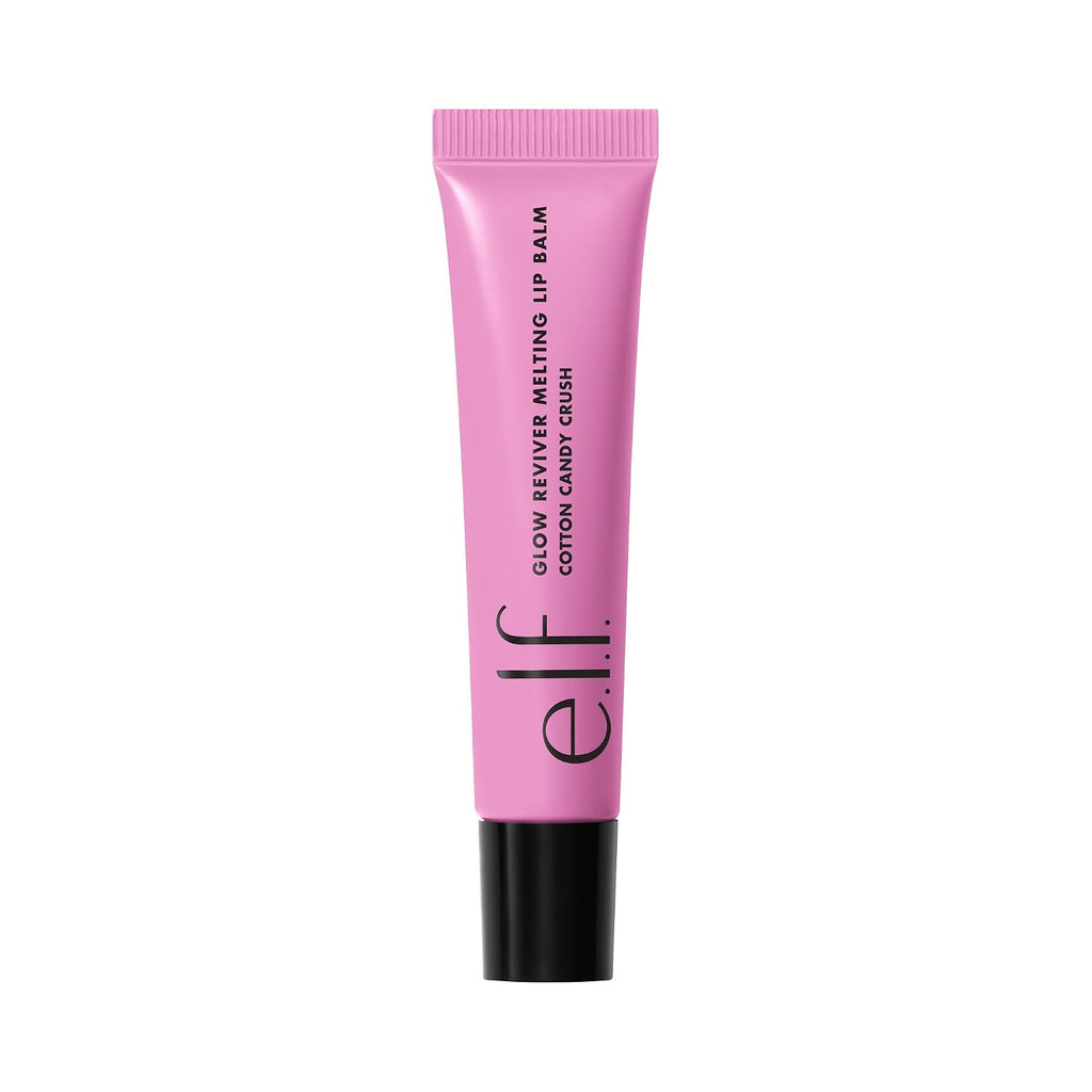 e.l.f. Glow Reviver Melting Lip Balm. Tinted. Cotton Candy Crush | Hydrating & Glossy. Buildable Sheer Color. Soft Texture with Hyaluronic Acid Blend & Nourishing Butters. Vegan & Cruelty-Free
