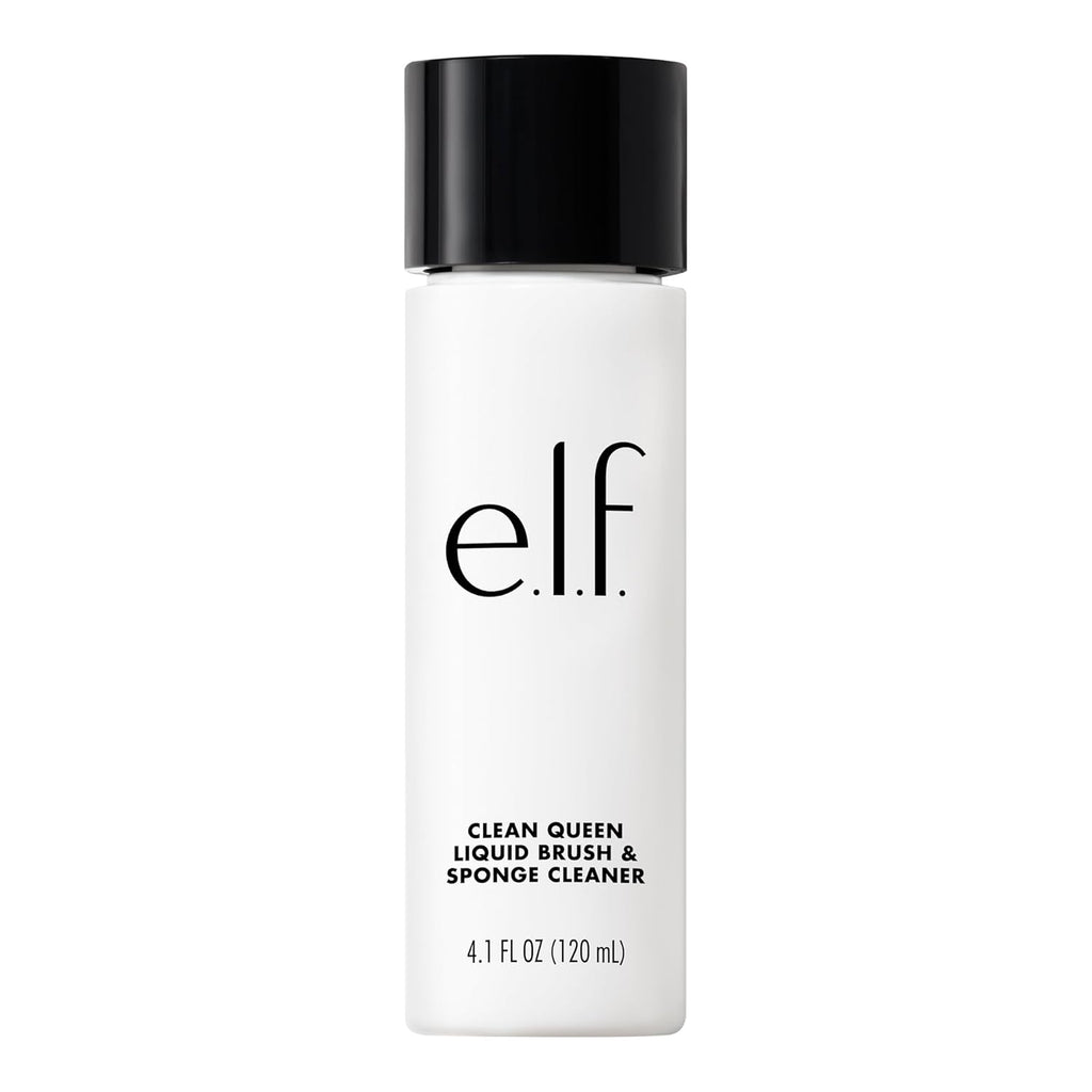 e.l.f. Clean Queen Liquid Brush & Sponge Cleaner. Gentle Foaming Cleaner For Removing Leftover Makeup. Dirt & Grime. Vegan & Cruelty-Free. 4.1 oz