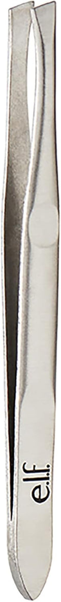 e.l.f. Slant Tweezer. Professional Quality Stainless Steel. Provides a Strong Grip. Removes Hairs Accurately. Shapes. Defines. Easy To Use. Ergonomically-Designed