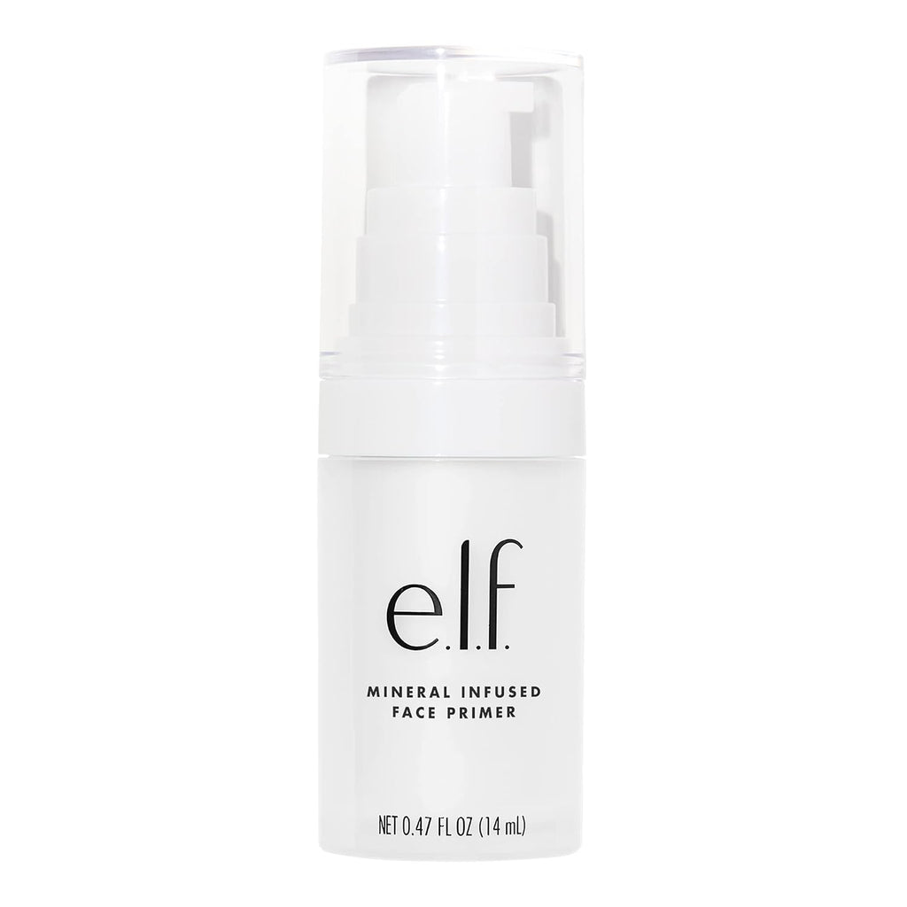 e.l.f. Mineral Infused Face Primer. Primer For A Smooth Foundation Base. Fills In Fine Lines & Refines Complexion. Vegan & Cruelty-free. Small