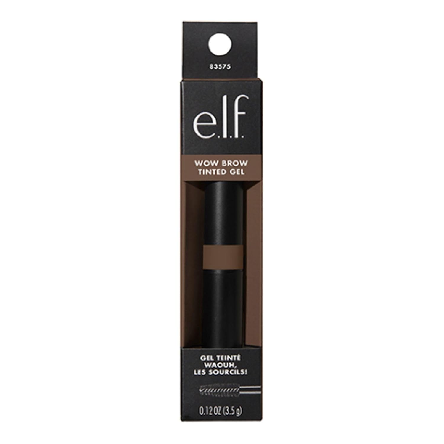 e.l.f. Wow Brow Gel. Volumizing. Buildable. Wax-Gel Hybrid. Creates Full. Voluminous-Looking Brows. Locks Brow Hairs In Place. Brunette
