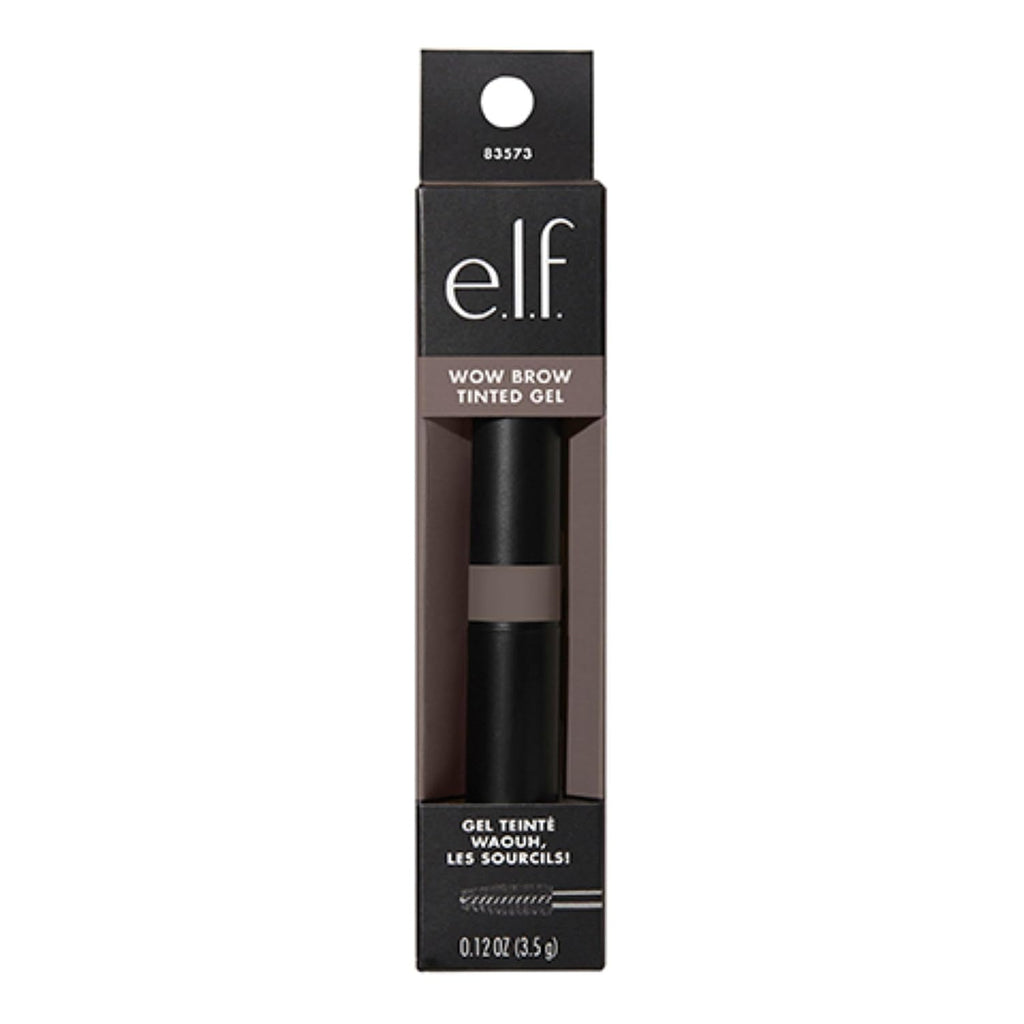 e.l.f. Wow Brow Gel. Volumizing. Buildable. Wax-Gel Hybrid. Creates Full. Voluminous-Looking Brows. Locks Brow Hairs In Place. Neutral Brown. Fiber-Infused 3.5g