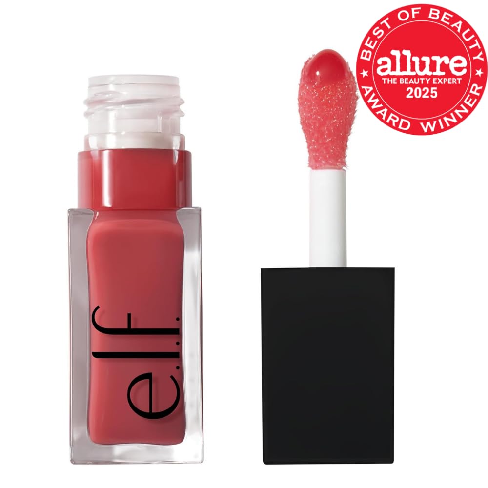 e.l.f. Glow Reviver Lip Oil. Tinted. Hydrating & Non-Sticky. Rose Envy | High-Shine Tinted Lip Oil. Hydrating. Infused with Jojoba & Nourishing Oils. Glossy Formula. Vegan & Cruelty-Free