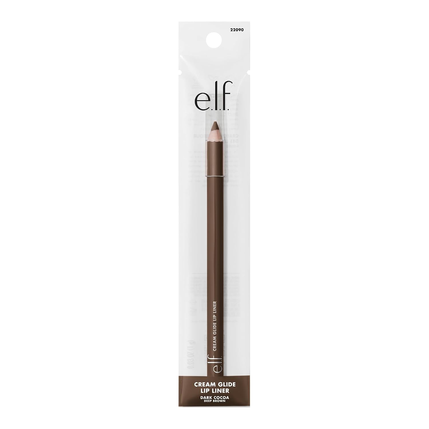 e.l.f. Cream Glide Lip Liner. Creamy High-Pigment. Dark Cocoa | Semi-Matte Finish. Creamy Application. Smooth Glide Lip Pencil. Defines & Shapes. Vegan & Cruelty-Free