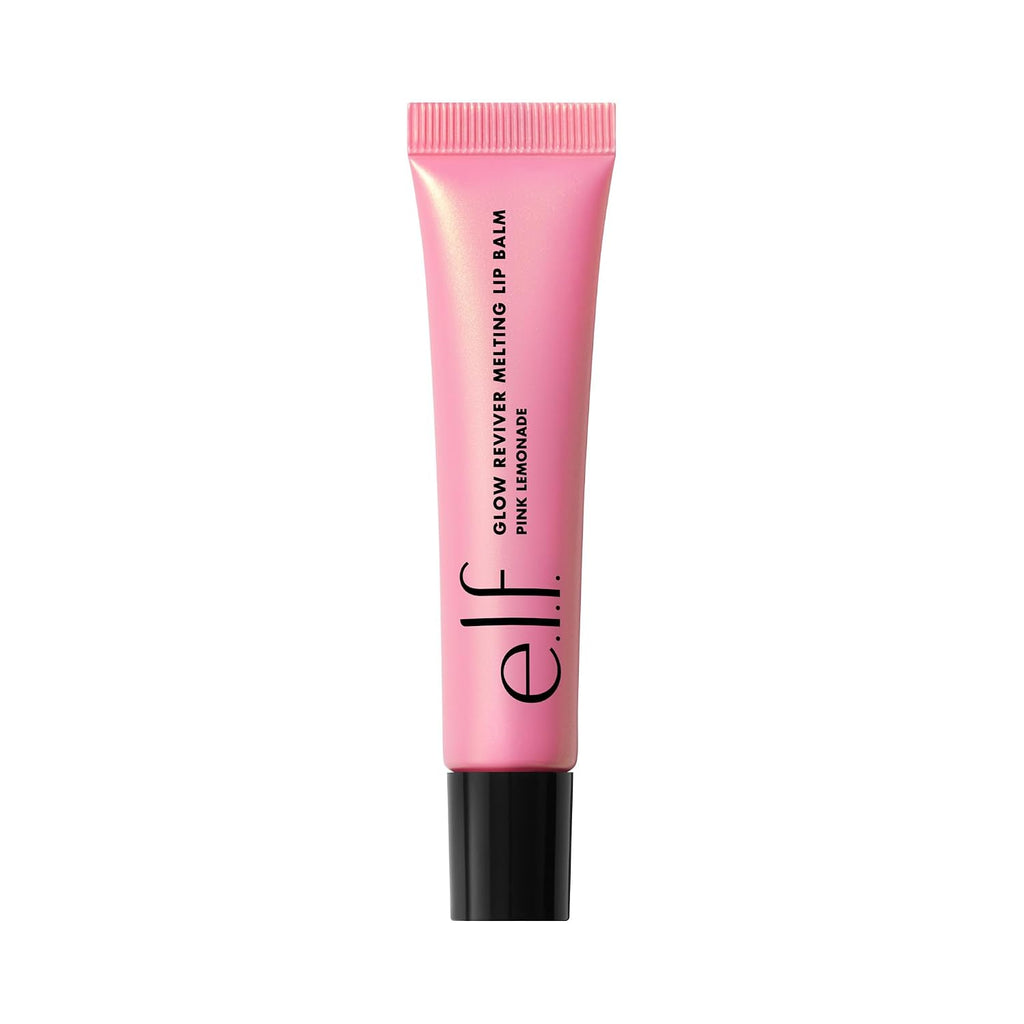 e.l.f. Glow Reviver Melting Lip Balm. Tinted. Pink Lemonade | Hydrating & Glossy. Buildable Sheer Color. Soft Texture with Hyaluronic Acid Blend & Nourishing Butters. Vegan & Cruelty-Free