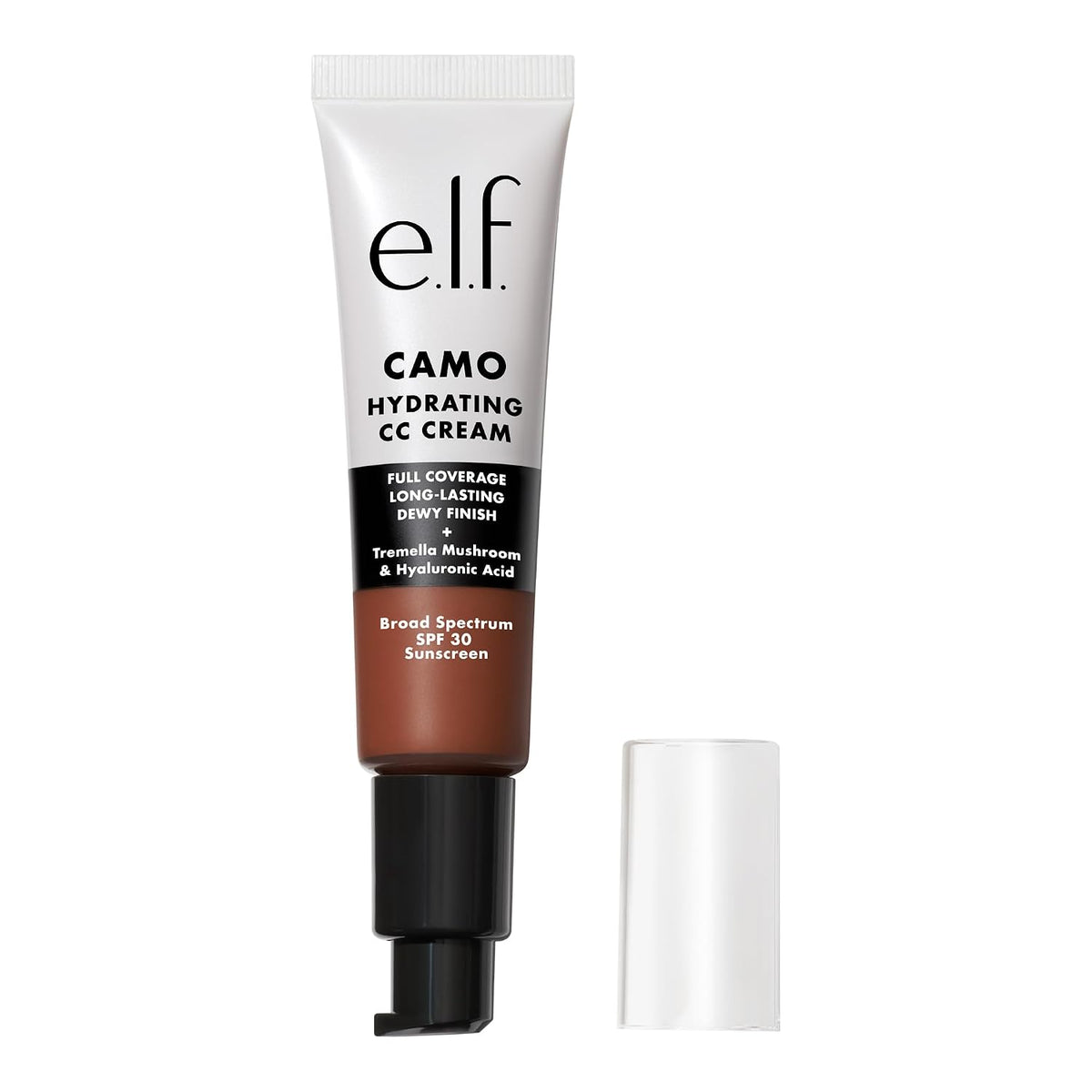 e.l.f. Hydrating Camo CC Cream. Deep 560 C | SPF 30. Color Correcting Full Coverage Foundation For A Dewy Finish. Vegan & Cruelty-Free