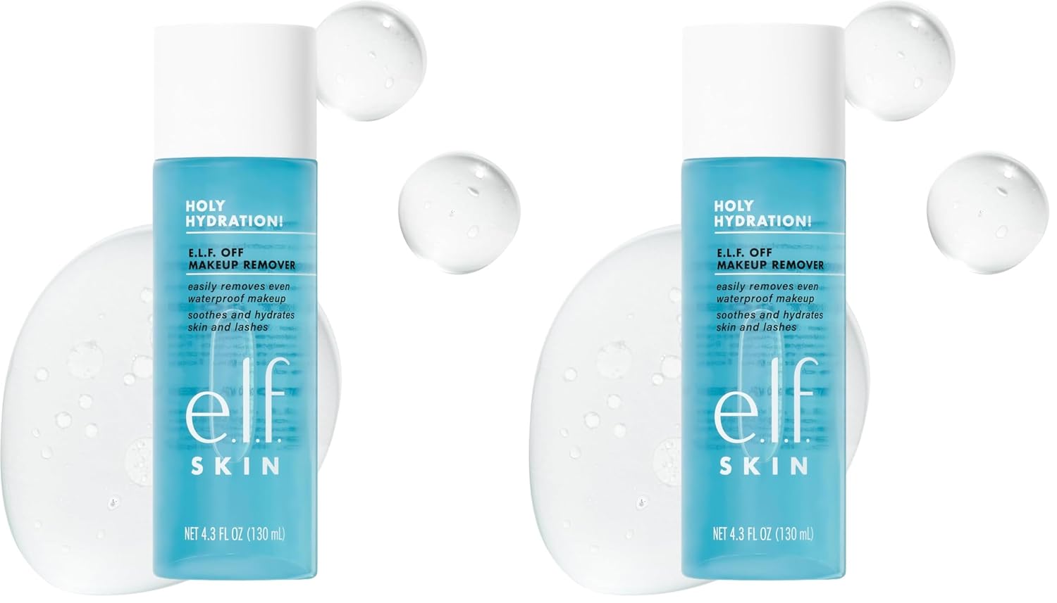 e.l.f. el.f. SKIN Holy Hydration Off Makeup Remover | Liquid Makeup Remover For Eye. Lip & Face Makeup. Gentle Formula. Vegan & Cruelty-free