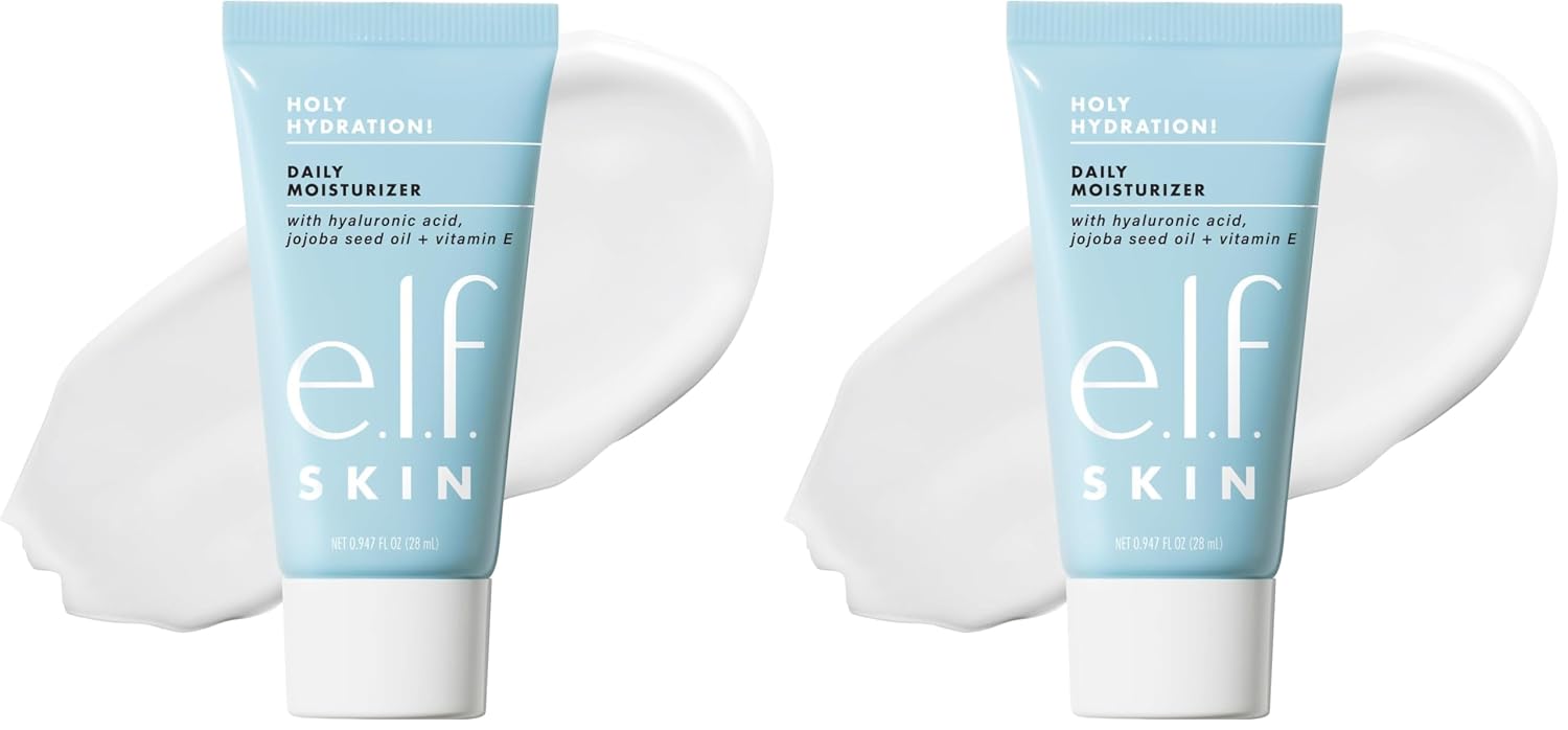 e.l.f. SKIN Holy Hydration! Daily Hydration Moisturizer. 1.7 oz | Hydrating. Lightweight Face Cream with Vitamin E & Hyaluronic Acid for a Nourishing Non-Greasy Feeling. Vegan & Cruelty-Free