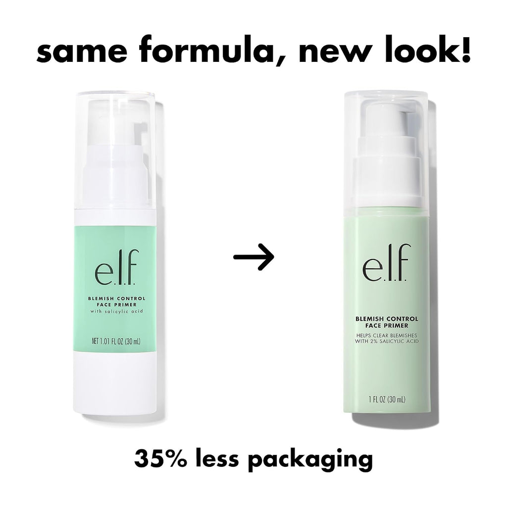 e.l.f. Blemish Control Face Primer. Soothing & Hydrating Makeup Primer For Fighting Blemishes. Grips Makeup To Last. Vegan & Cruelty-free. Large