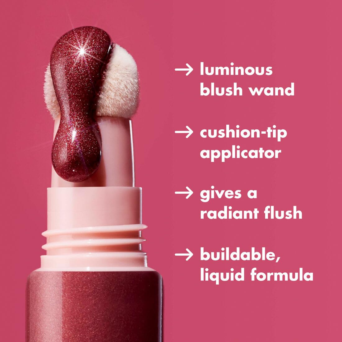 e.l.f. Halo Glow Blush Beauty Wand. Candlelit | Liquid Radiant Blush with Squalane. Cushion Tip Cream Blush For Luminous. Buildable Color. Vegan & Cruelty-Free Cheek Makeup