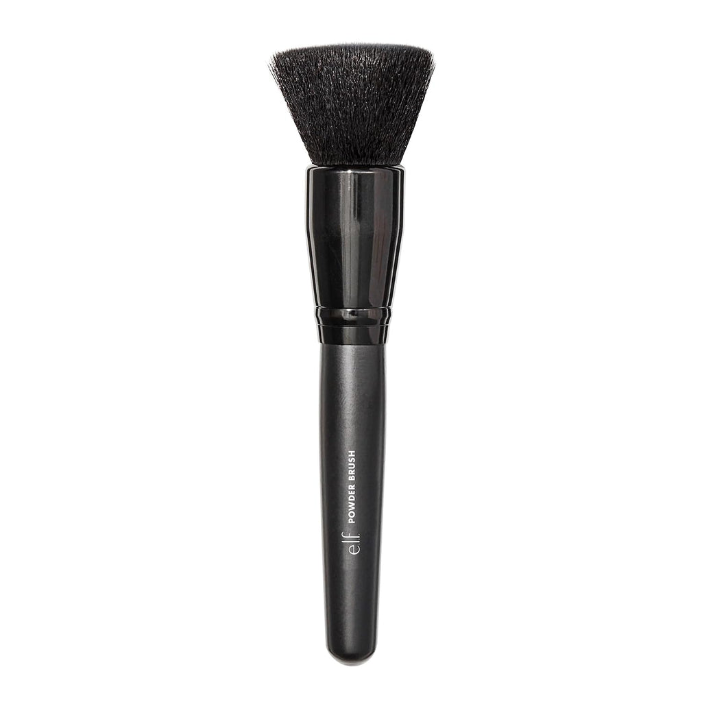 e.l.f. Powder Brush. Versatile Makeup Brush For Powder Or Blush. Creates A Sculpted Look. Made With Synthetic Bristles. Vegan & Cruelty-Free