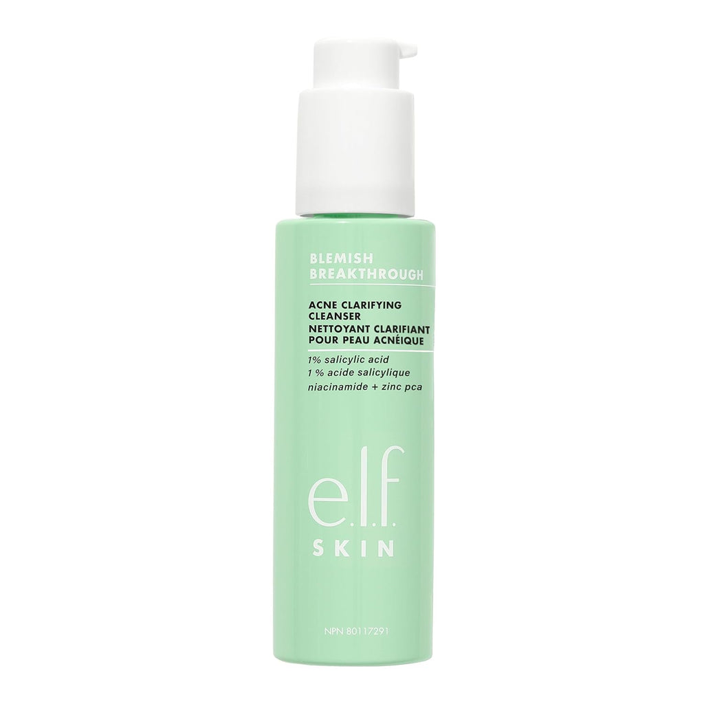e.l.f. SKIN Blemish Breakthrough Clarifying Cleanser. Gel Cleanser For Removing Makeup. Controlling Oil & Clarifying Pores. 1% Salicylic Acid