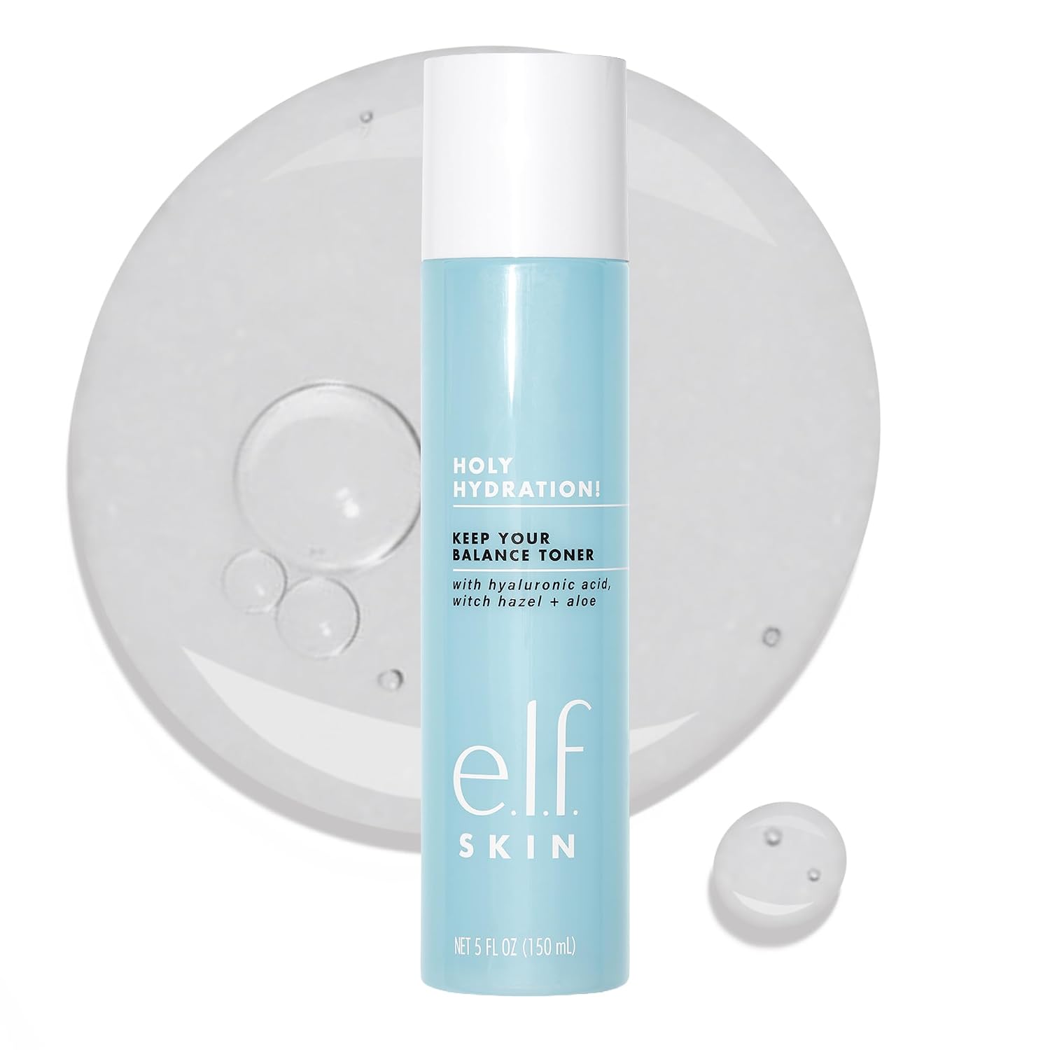 e.l.f. SKIN Keep Your Balance Toner. Gentle. Refreshing. Removes Makeup & Impurities. Hydrates. Cleanses. Soothes. Infused with Hyaluronic Acid. Witch Hazel and Aloe. 5.07 Fl Oz