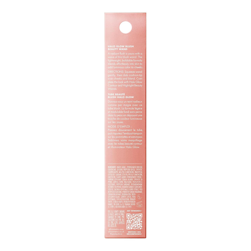e.l.f. Halo Glow Blush Beauty Wand. Candlelit | Liquid Radiant Blush with Squalane. Cushion Tip Cream Blush For Luminous. Buildable Color. Vegan & Cruelty-Free Cheek Makeup