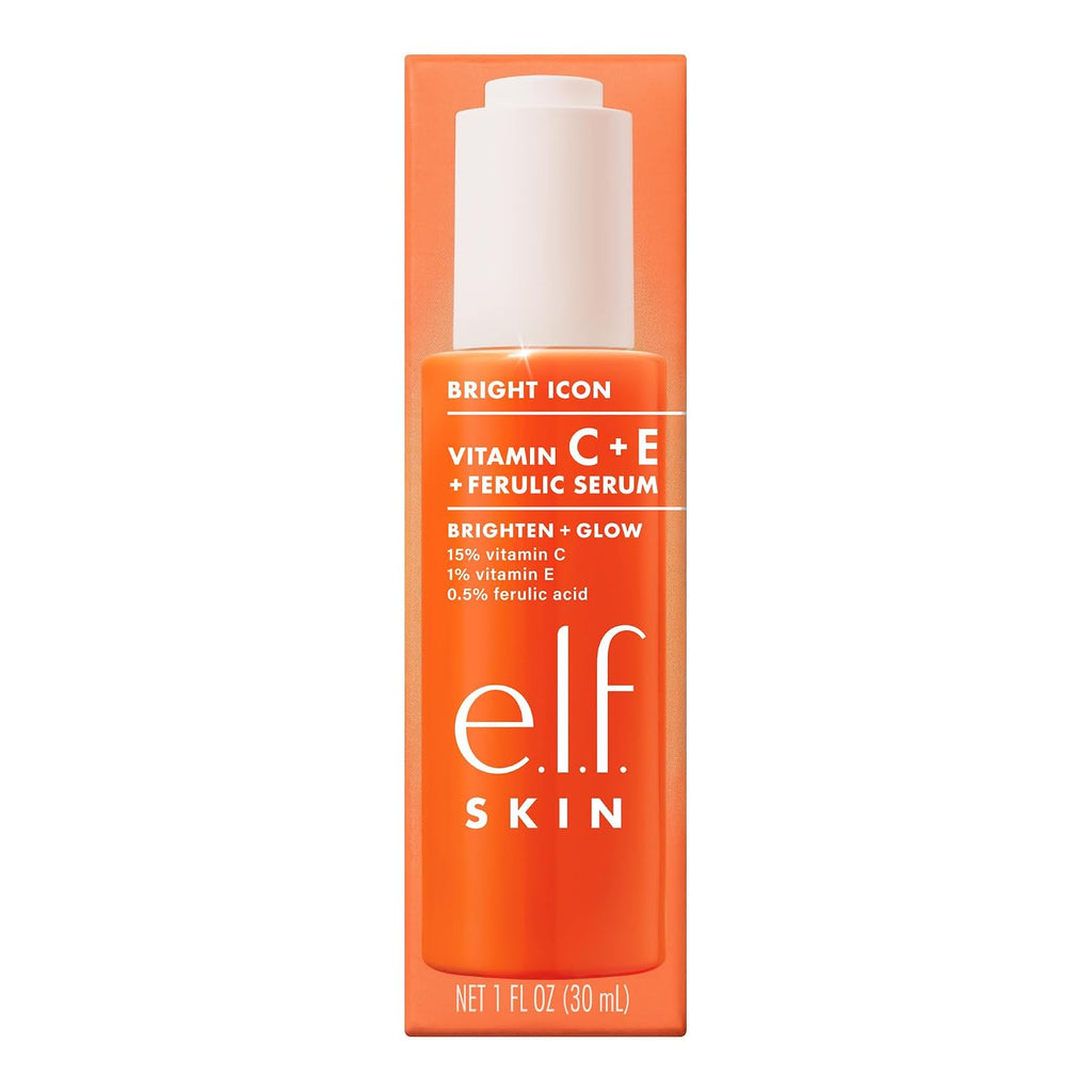 e.l.f. SKIN Bright Icon Vitamin C + E + Ferulic Serum. 1 oz | Brightening Serum with 15% Vitamin C. 1% Vitamin E & 0.5% Ferulic Acid. Helps the Look of Dark Spots. Vegan & Cruelty-Free