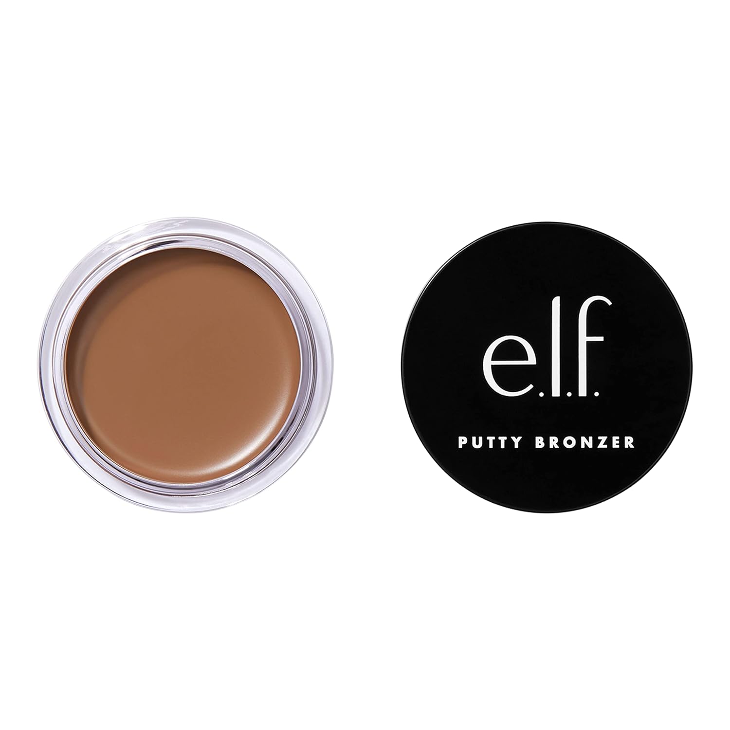 e.l.f. Putty Bronzer. Creamy & Highly Pigmented Formula. Creates a Long-Lasting Bronzed Glow. Infused with Argan Oil & Vitamin E. Sun Kissed. 0.35 Oz