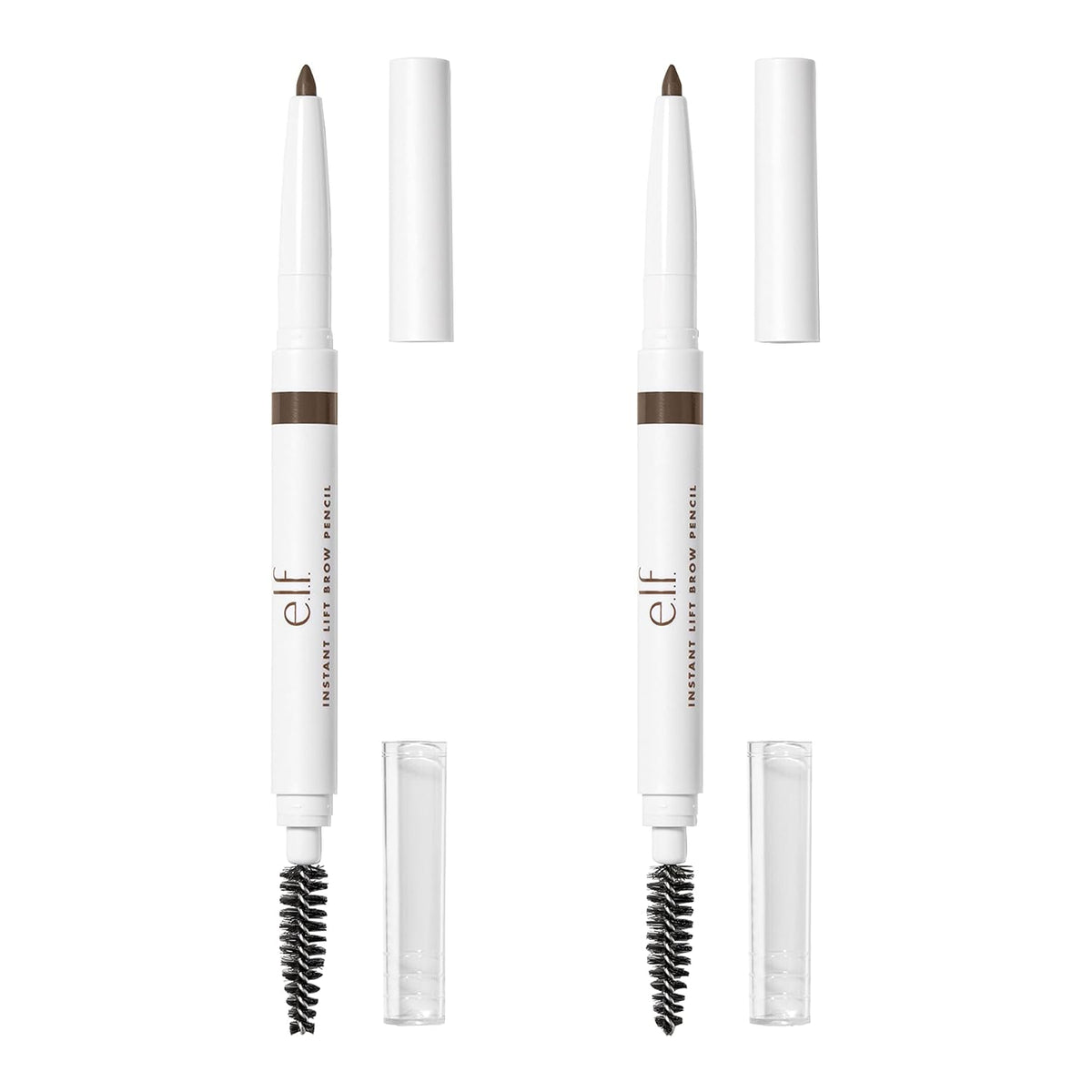 e.l.f. Instant Lift Brow Pencil. Dual-Sided. Neutral Brown. 2-Pack | Retractable Precision-Tip Brow Pencil with Grooming Spoolie for Buildable Natural-Looking Color. Vegan & Cruelty-Free