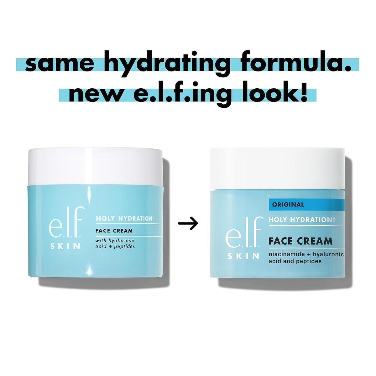 e.l.f. SKIN Holy Hydration! Face Cream with Hyaluronic Acid. Niacinamide & Peptides. Nourishing & Plumping Moisturizer. Vegan & Cruelty-Free