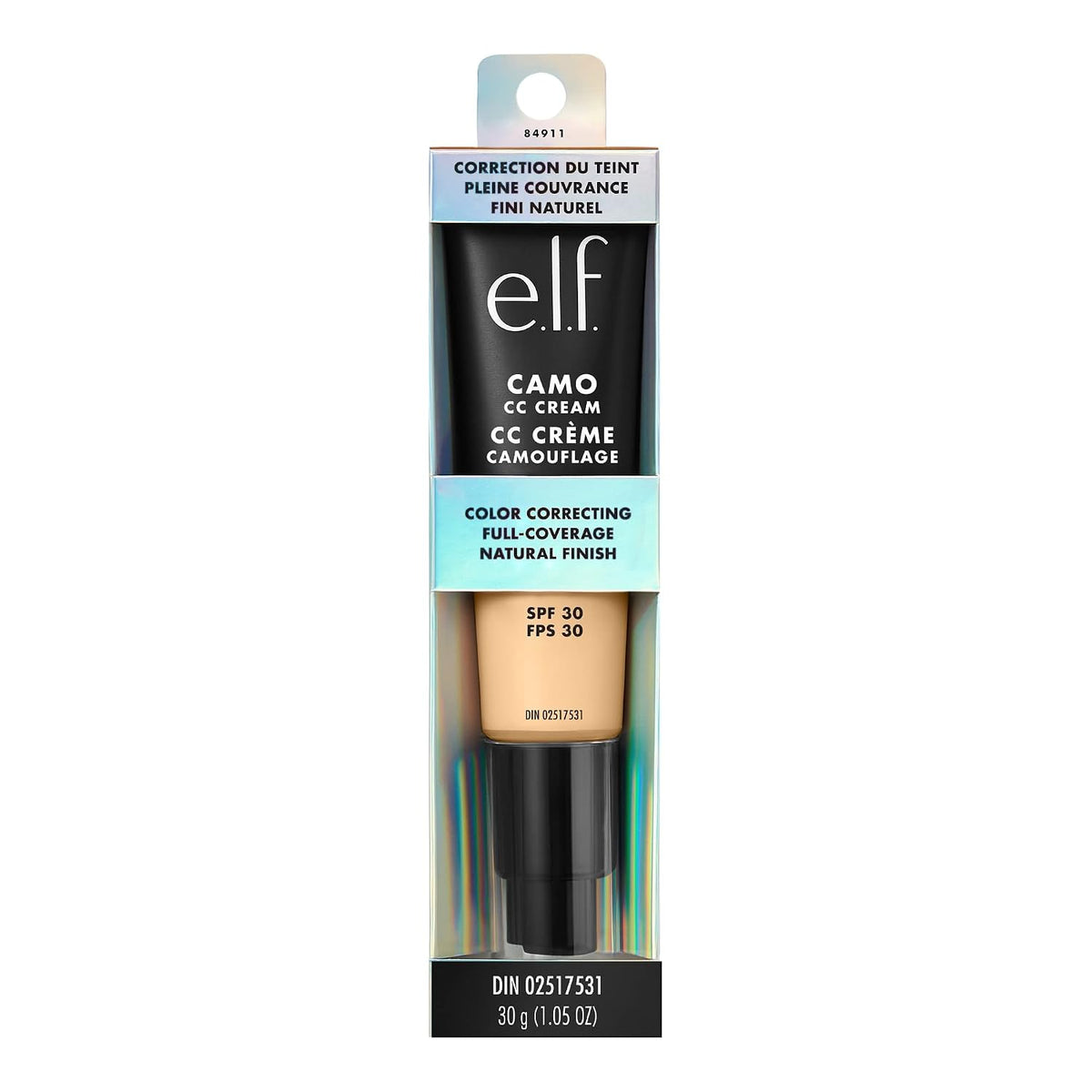e.l.f. Camo CC Cream. SPF 30 Color-Correcting Medium-To-Full Coverage Face Foundation. Delivers An Airbrushed Finish. Vegan & Cruelty-Free. Fair 140 W