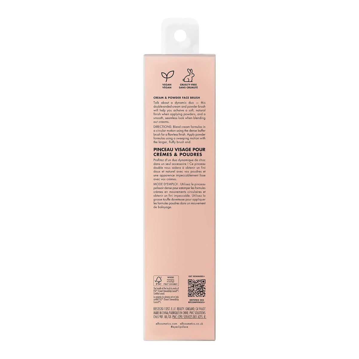 e.l.f. Dual-Ended Cream + Powder Brush | Two-in-One Makeup Brush For Creating A Gorgeous. Airbrushed-looking Complexion. Vegan & Cruelty-free