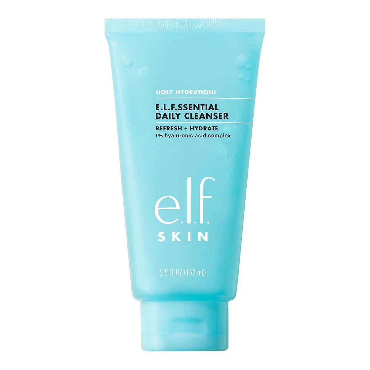 e.l.f. SKIN Holy Hydration! e.l.f.ssential Daily Cleanser | Gentle & Refreshing Gel-to-Foam Face Cleanser. Hydrated-Feel & Soft Skin. 1% Hyaluronic Acid Complex. Vegan & Cruelty-Free