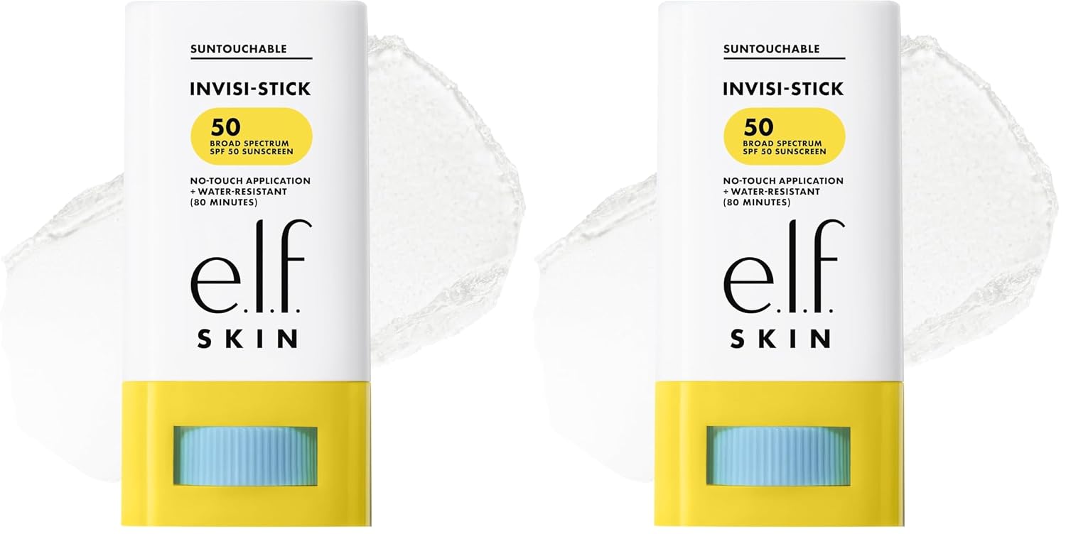 e.l.f. SKIN Suntouchable Invisi-Stick Face Sunscreen SPF 50. Clear. Lightweight with Sunflower Seed Oil. Vegan & Cruelty-Free