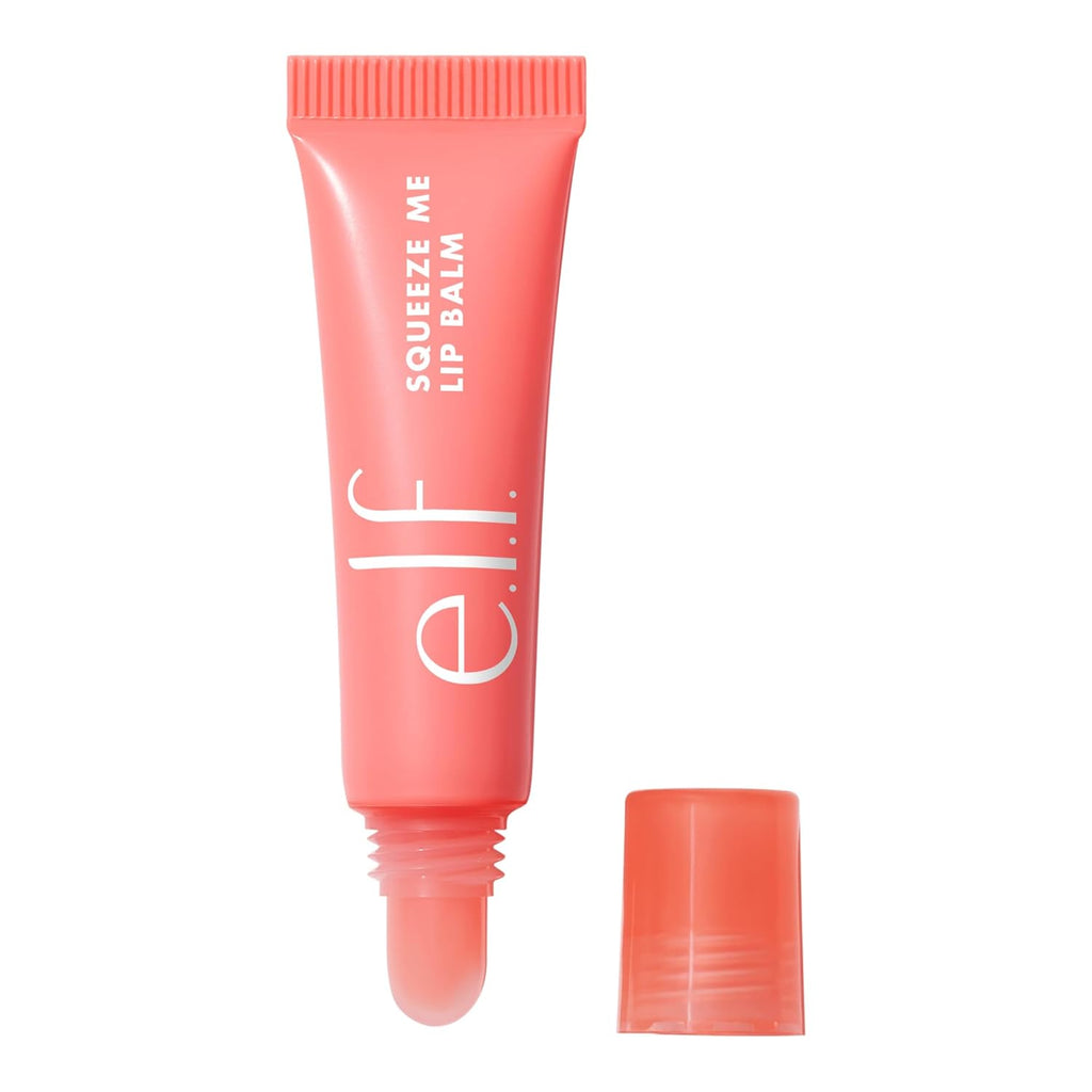 e.l.f. Squeeze Me Lip Balm. Strawberry | Moisturizing Lip Balm For A Sheer Tint Of Color. Infused With Hyaluronic Acid. Vegan & Cruelty-free