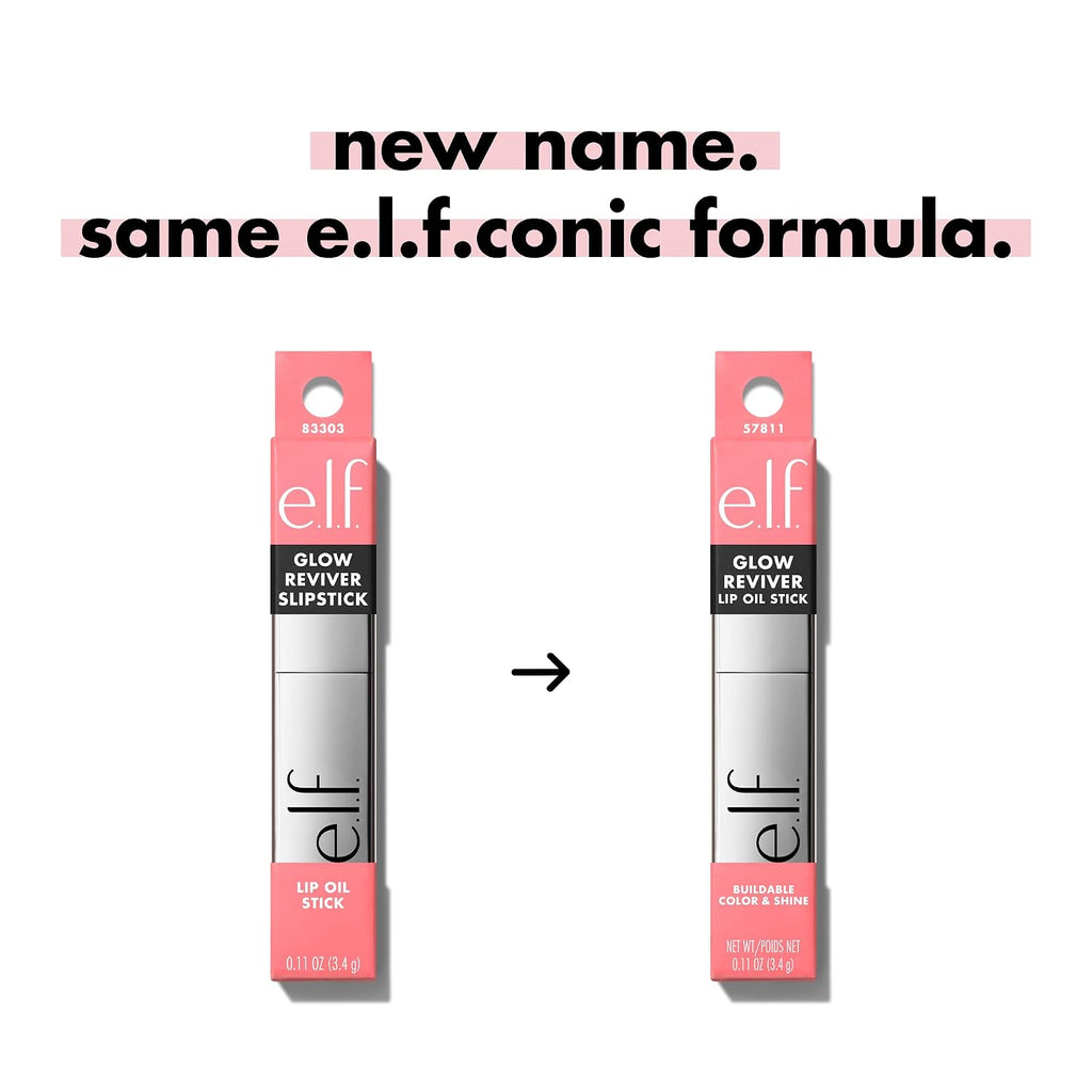 e.l.f. Glow Reviver Lip Oil Stick. Pink-Me Energy | Tinted. Non-Sticky & Hydrating For A Soft-Shine Finish. Vegan & Cruelty-Free
