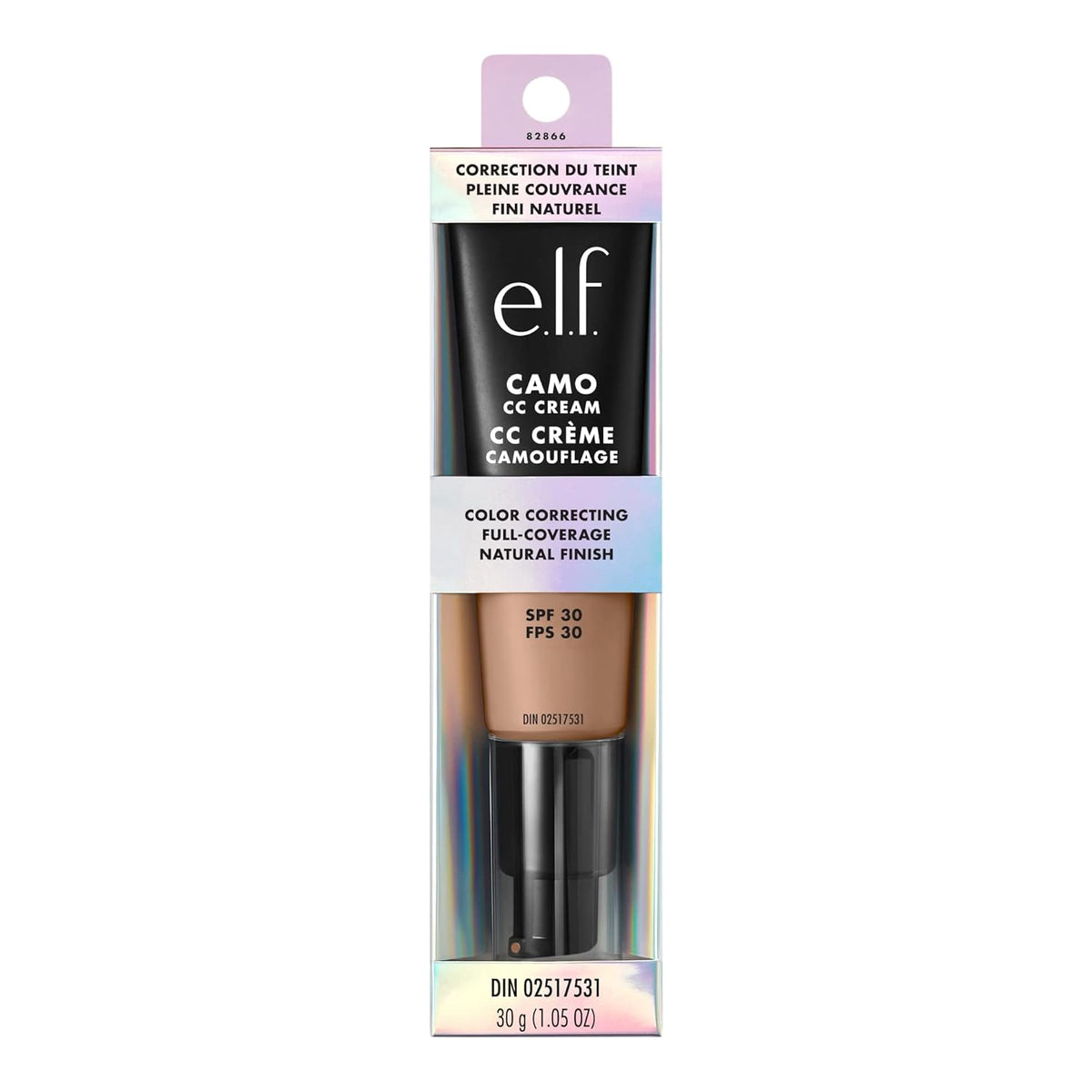e.l.f. Camo CC Cream. SPF 30 Color-Correcting Medium-To-Full Coverage Face Foundation. Delivers An Airbrushed Finish. Vegan & Cruelty-Free. Medium 370 N