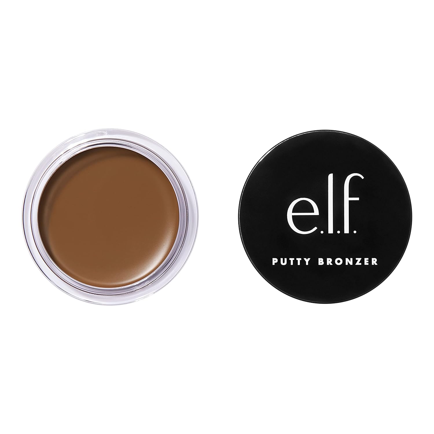 e.l.f. Putty Bronzer. Creamy & Highly Pigmented Formula. Creates a Long-Lasting Bronzed Glow. Infused with Argan Oil & Vitamin E. Sun Kissed. 0.35 Oz