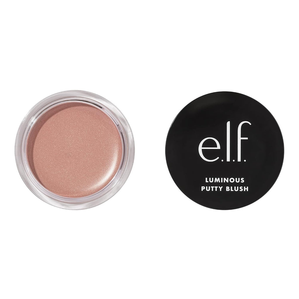 e.l.f. Luminous Putty Blush. Putty-to-Powder. Buildable Blush With A Subtle Shimmer Finish. Highly Pigmented & Creamy. Vegan & Cruelty-Free. Maui