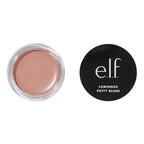 e.l.f. Luminous Putty Blush. Putty-to-Powder. Buildable Blush With A Subtle Shimmer Finish. Highly Pigmented & Creamy. Vegan & Cruelty-Free. Maui