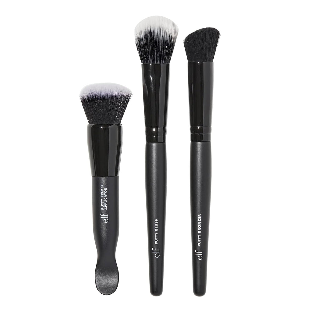 e.l.f. Putty Tools Trio. Set Of 3 Face Makeup Brushes For Putty Products. Helps You Easily Blend Putty Primer. Blush & Bronzer. Vegan & Cruelty-Free