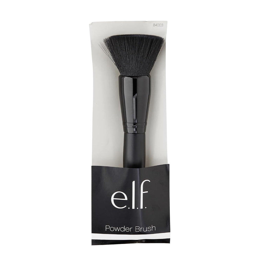 e.l.f. Powder Brush. Versatile Makeup Brush For Powder Or Blush. Creates A Sculpted Look. Made With Synthetic Bristles. Vegan & Cruelty-Free