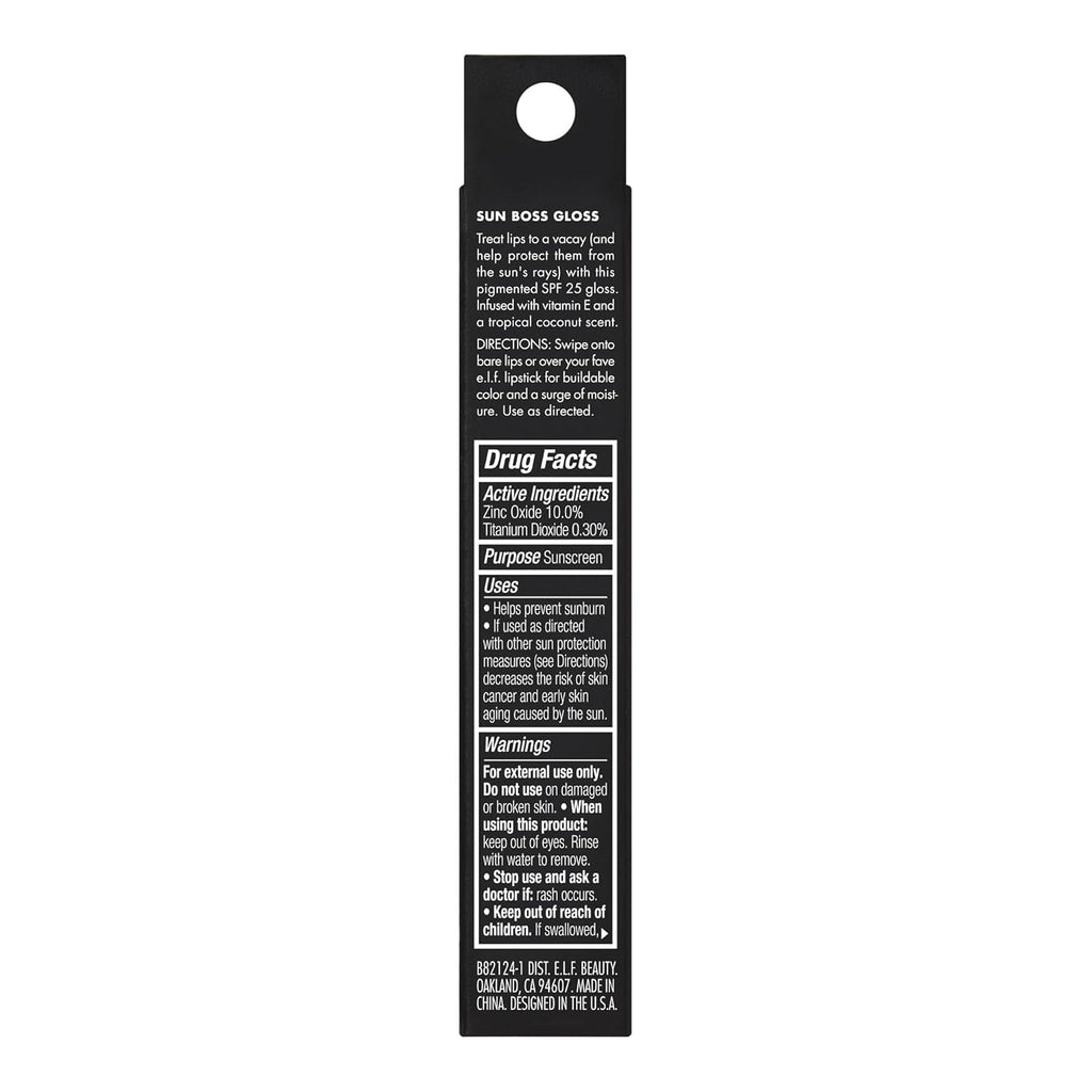 e.l.f. Sun Boss Gloss SPF 25. It's Your Mauve | Pigmented Lip Gloss For A High-Shine Finish. Moisturizing & Conditioning Formula. Vegan & Cruelty-Free