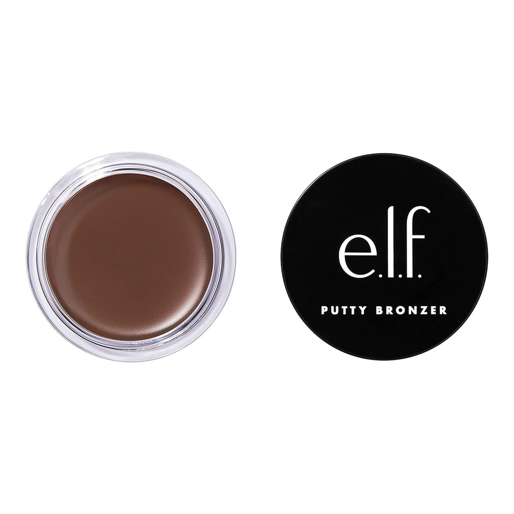 e.l.f. Putty Bronzer. Creamy & Highly Pigmented Formula. Creates a Long-Lasting Bronzed Glow. Infused with Argan Oil & Vitamin E. Feelin' Shady. 0.35 Oz (10g)