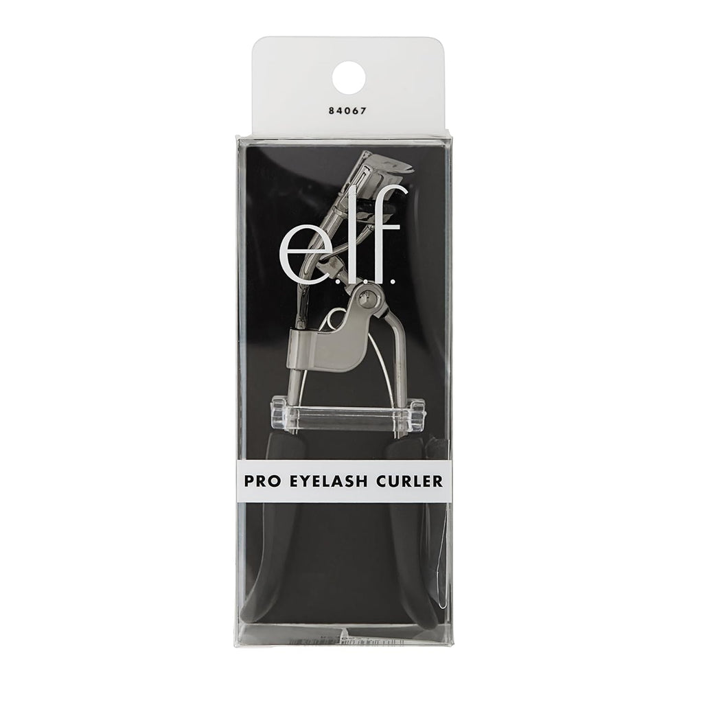 e.l.f. Pro Eyelash Curler. Stainless Steel Lash Curler. Long-Lasting Natural Curl. Ergonomic Design. Includes Replacement Pad. Fits All Eye Shapes