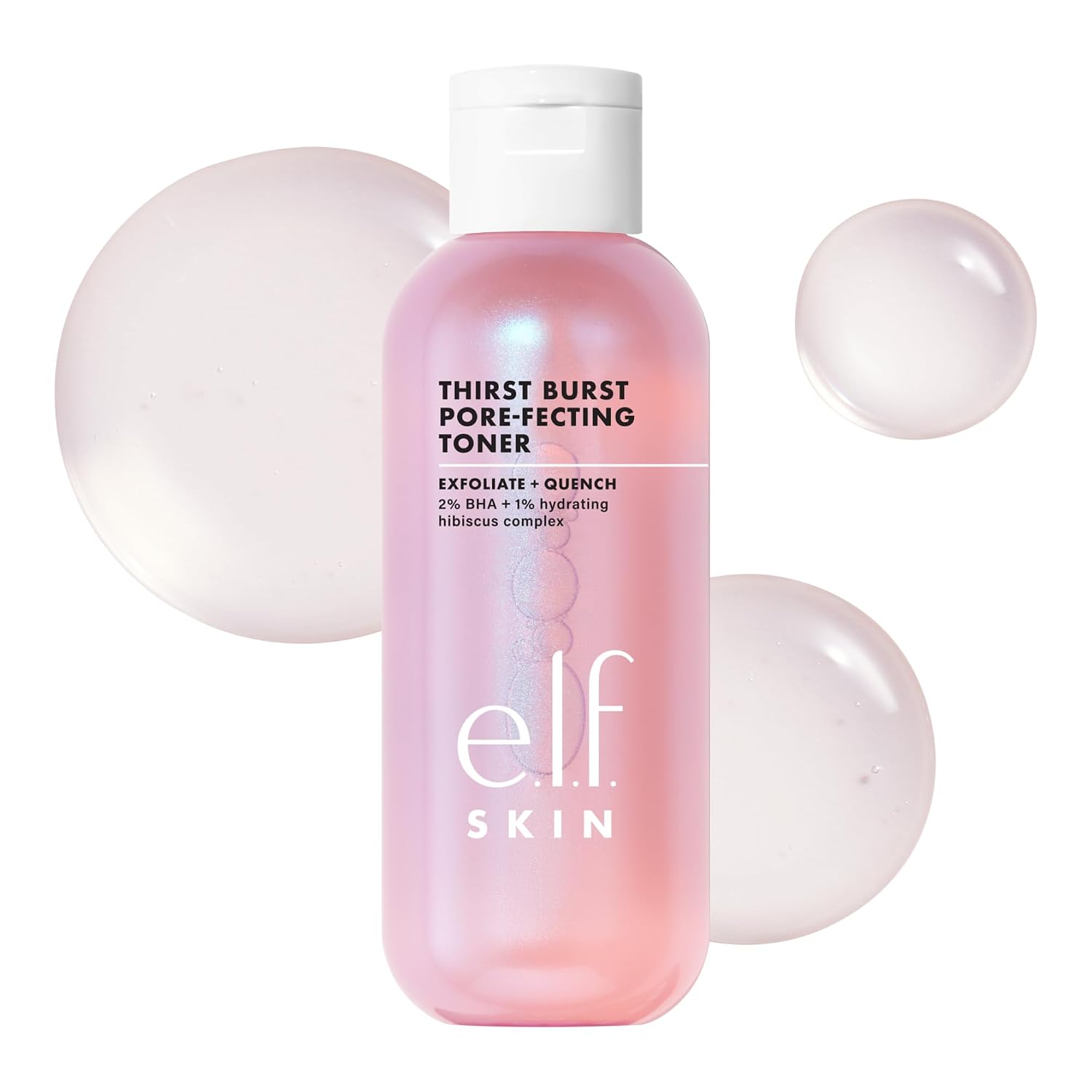 e.l.f. SKIN Thirst Burst Pore-fecting Toner. Hydrating for Face. Smooths. Plumps & Minimizes Pores. Infused with Salicylic Acid. Vegan & Cruelty-Free