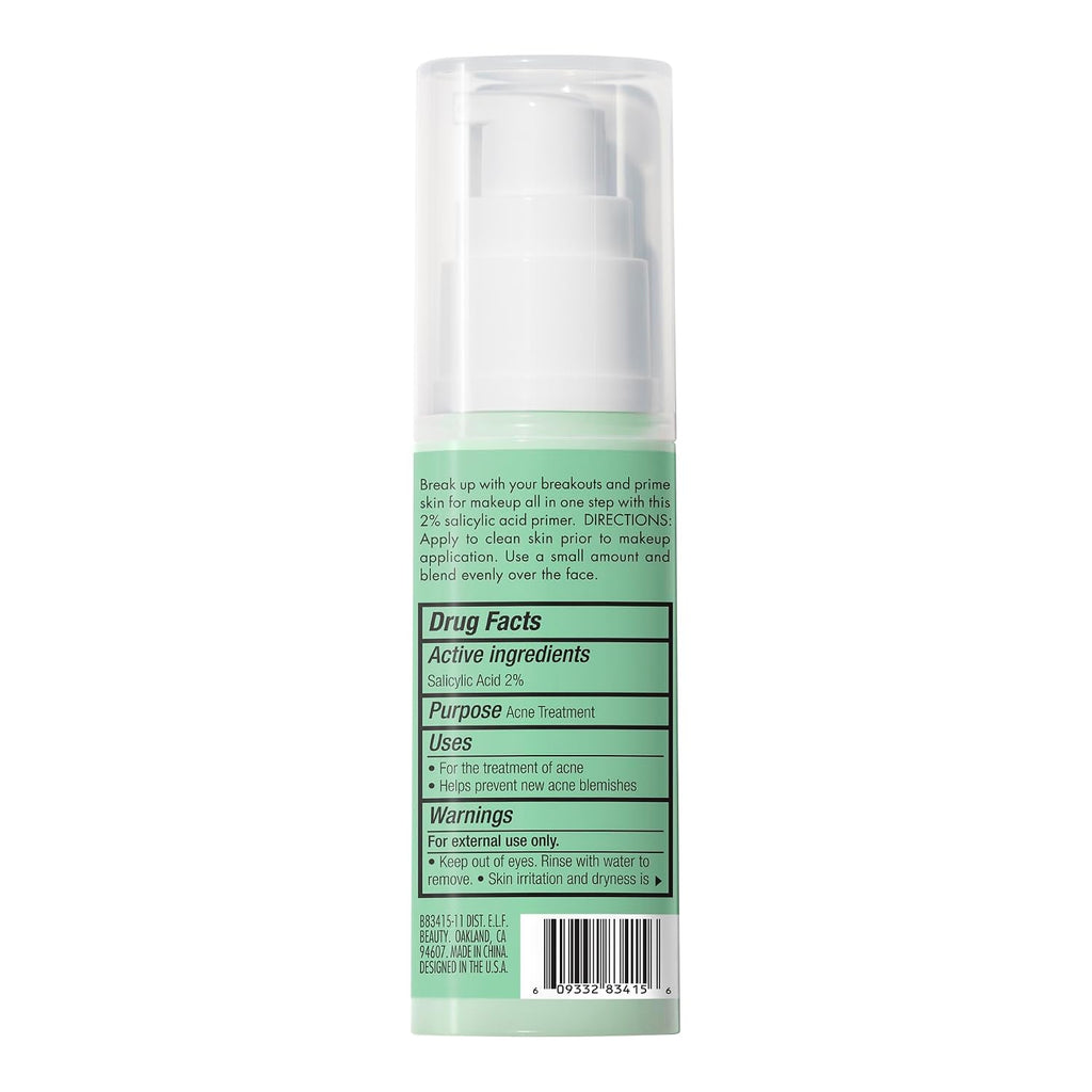 e.l.f. Blemish Control Face Primer. Soothing & Hydrating Makeup Primer For Fighting Blemishes. Grips Makeup To Last. Vegan & Cruelty-free. Large