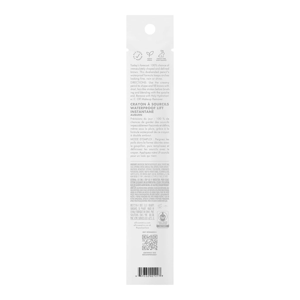 e.l.f. Instant Lift Waterproof Eyebrow Pencil. Auburn | Dual-Ended with Precision Tip & Spoolie. Smudge-Resistant Formula for Natural. Long-Lasting Brows
