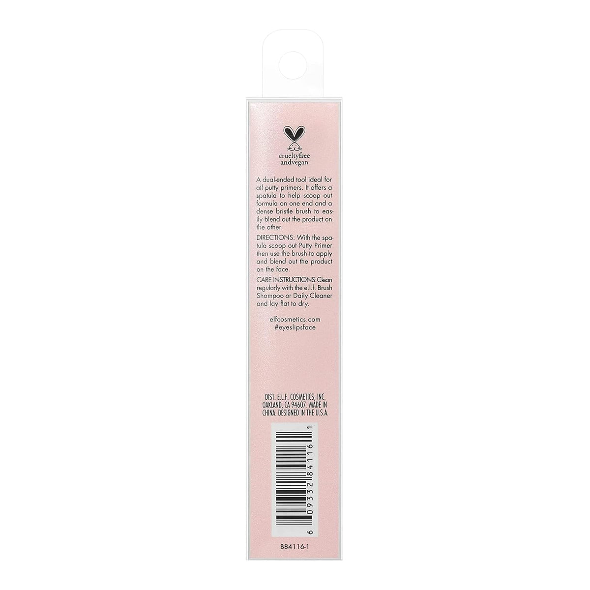 e.l.f. Putty Primer Brush & Applicator. Dual-Ended Makeup Tool For Applying e.l.f. Putty Products. Made With Synthetic Bristles. Vegan & Cruelty-Free