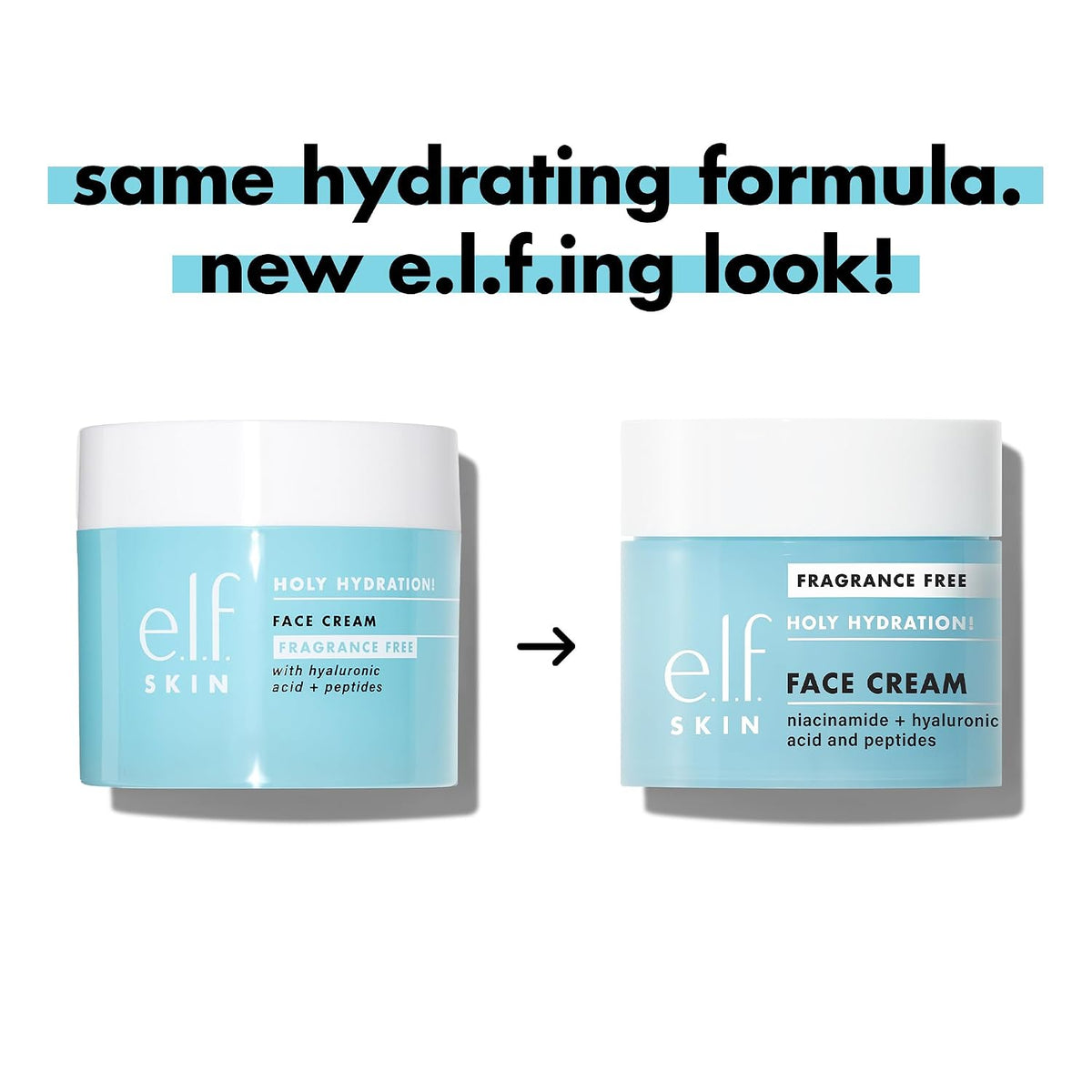e.l.f. SKIN Holy Hydration! Face Cream with Hyaluronic Acid. Fragrance Free. Niacinamide & Peptides. Nourishing Moisturizer. Vegan & Cruelty-Free